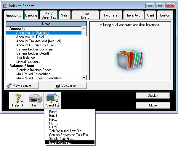 menyimpan laporan sebagai format file MS Excel (ekstensi .xlsx)  di ABSS Premier